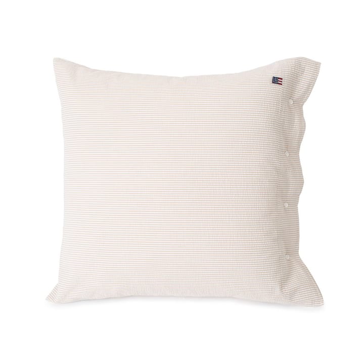 Striped Cotton Seersucker pillowcase 65x65 cm - beige-white - Lexington