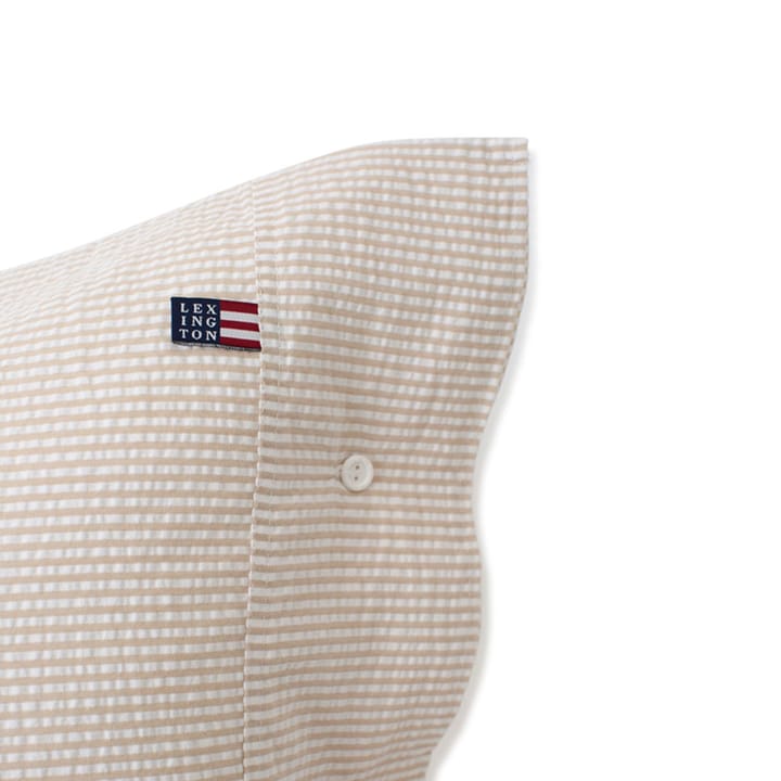 Striped Cotton Seersucker pillowcase 65x65 cm, beige-white Lexington
