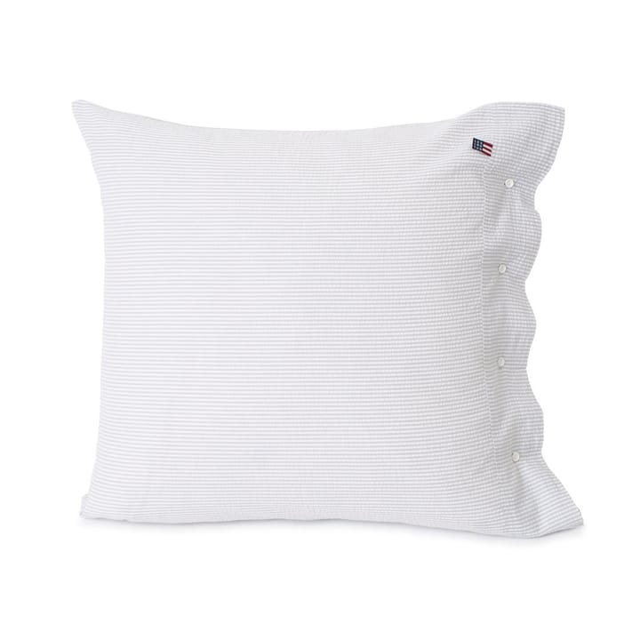 Striped Cotton Seersucker pillowcase 65x65 cm - light grey-white - Lexington