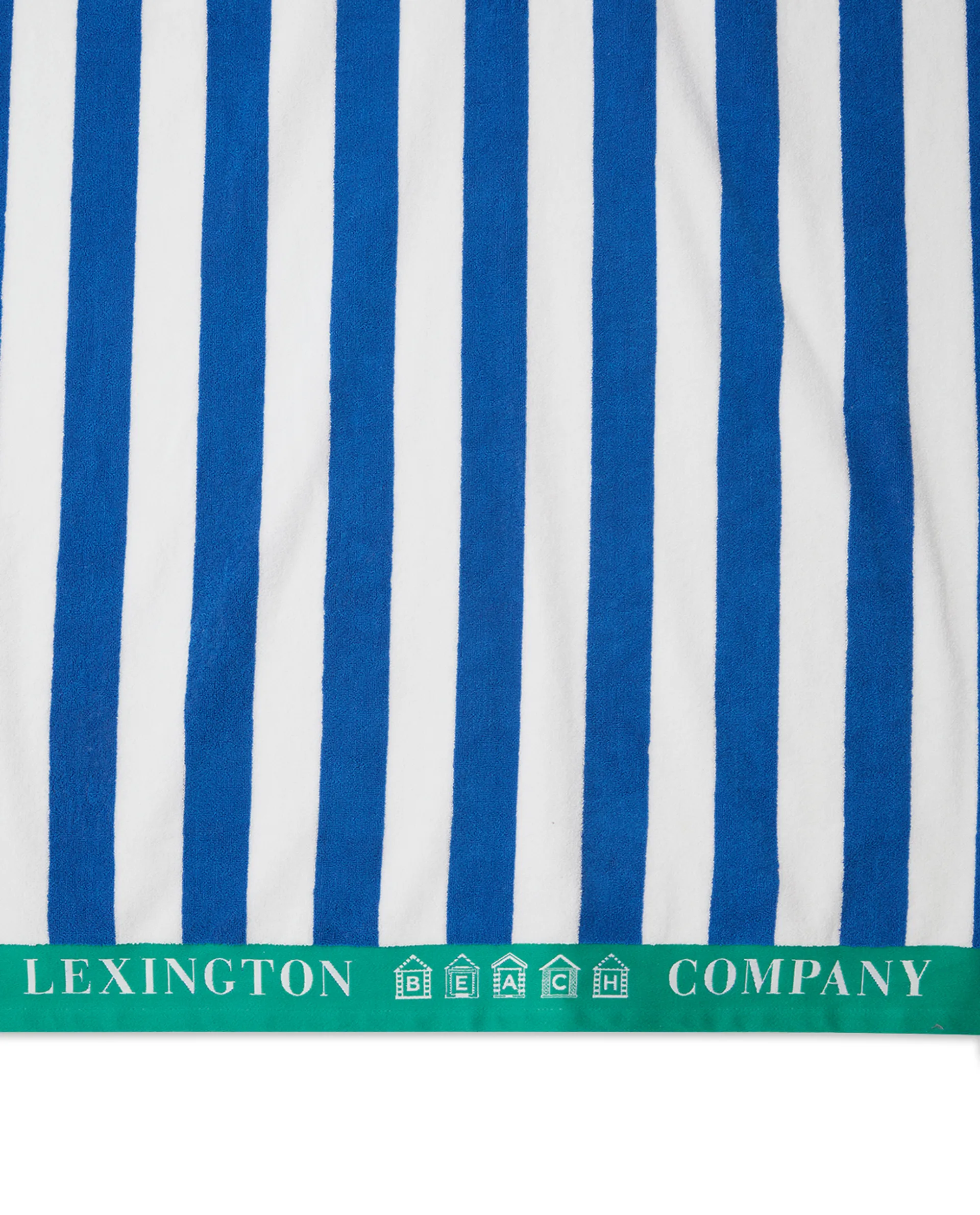 Striped Cotton Terry beach towel 100x180 cm, Blue-white-green Lexington