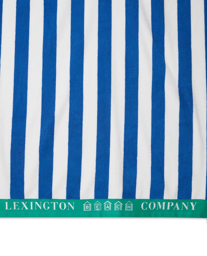 Striped Cotton Terry beach towel 100x180 cm, Blue-white-green Lexington