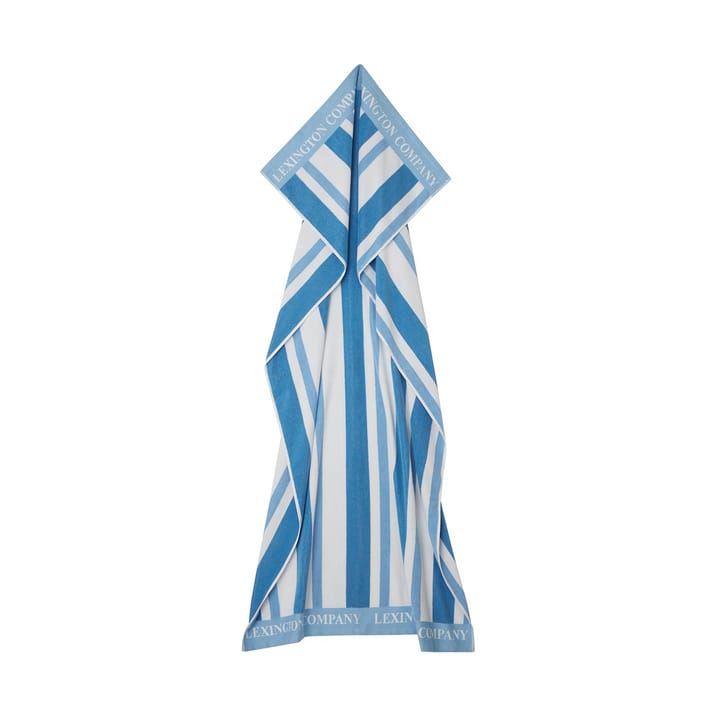 Striped Cotton Terry beach towel 100x180 cm, Blue Lexington