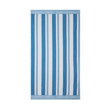 Striped Cotton Terry beach towel 100x180 cm - Blue - Lexington
