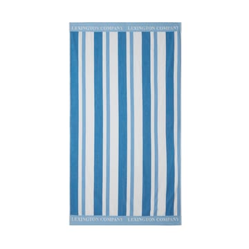 Striped Cotton Terry beach towel 100x180 cm - Blue - Lexington