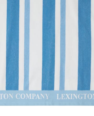 Striped Cotton Terry beach towel 100x180 cm - Blue - Lexington