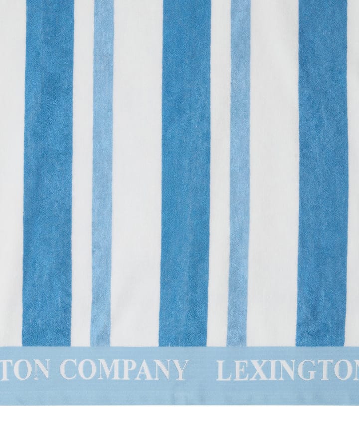 Striped Cotton Terry beach towel 100x180 cm - Blue - Lexington