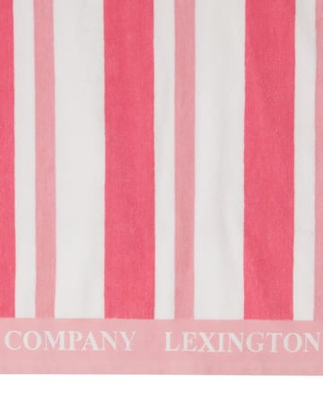Striped Cotton Terry beach towel 100x180 cm - Cerise - Lexington