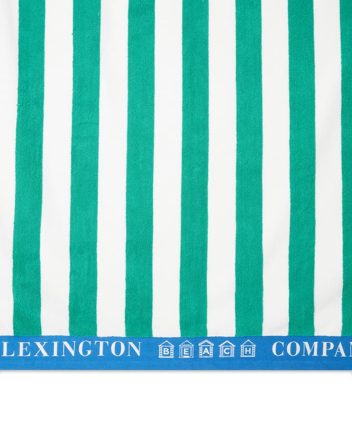 Striped Cotton Terry beach towel 100x180 cm, Green-blue-white Lexington