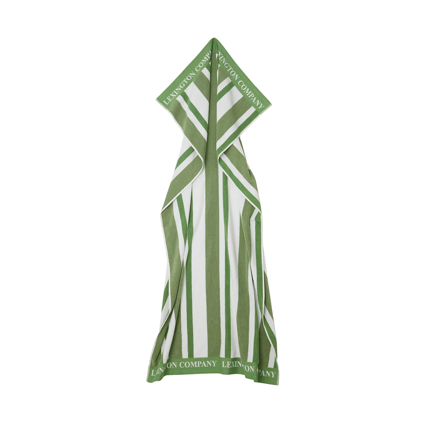 Striped Cotton Terry beach towel 100x180 cm, Green Lexington