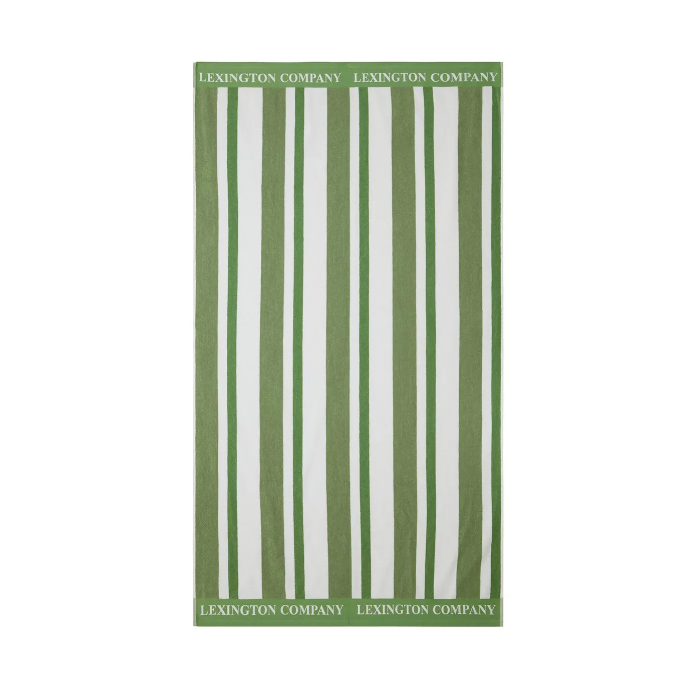 Striped Cotton Terry beach towel 100x180 cm, Green Lexington
