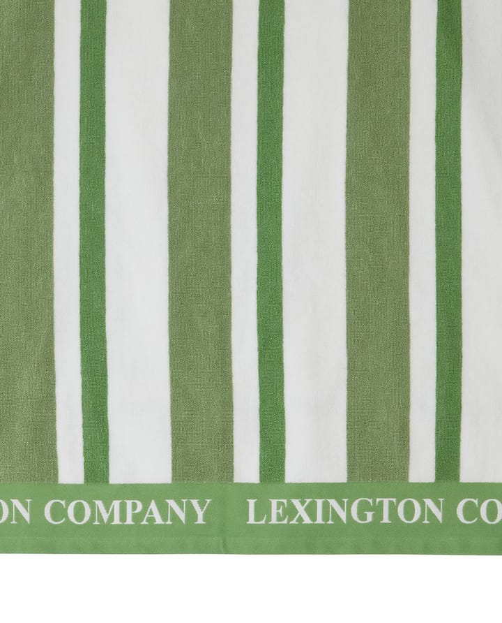 Striped Cotton Terry beach towel 100x180 cm - Green - Lexington