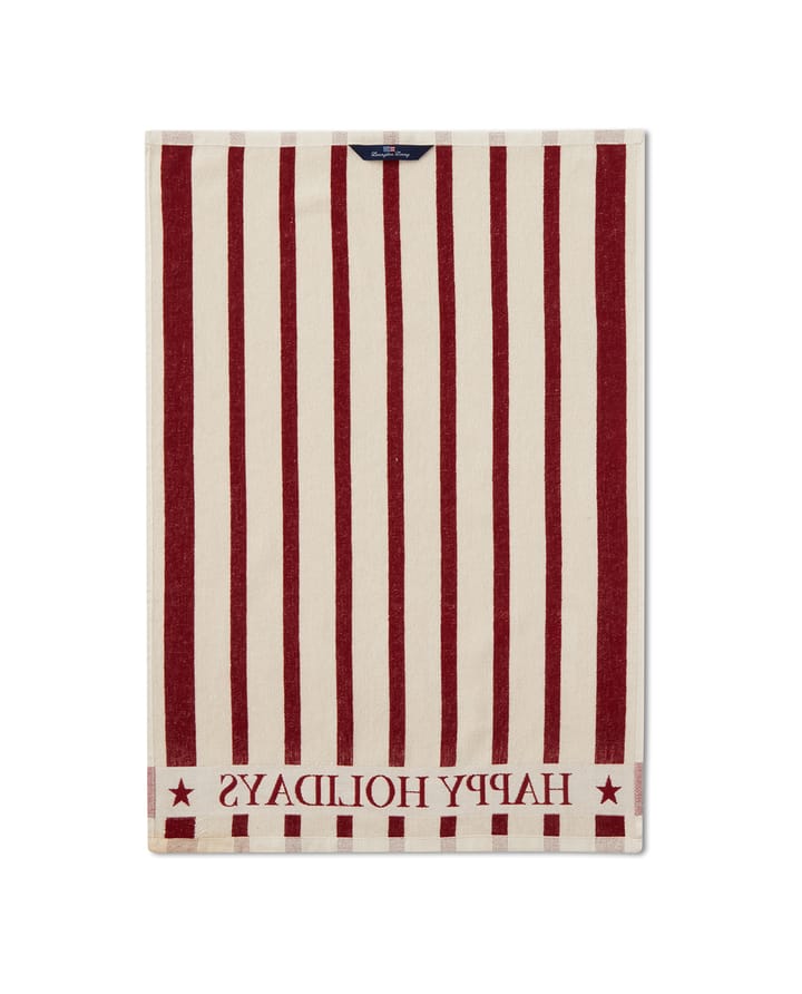 Striped Cotton Terry jacquard tea towel 50x70 cm, Beige-red Lexington