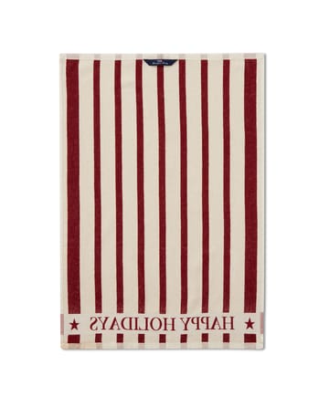 Striped Cotton Terry jacquard tea towel 50x70 cm - Beige-red - Lexington