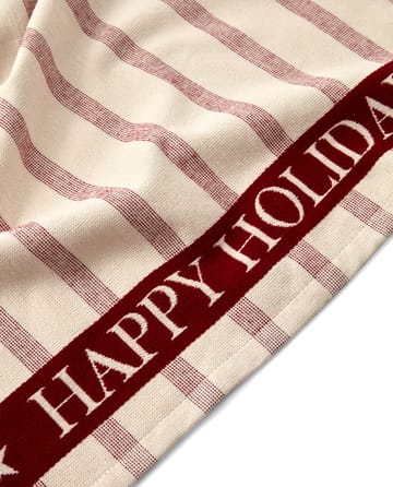 Striped Cotton Terry jacquard tea towel 50x70 cm - Beige-red - Lexington