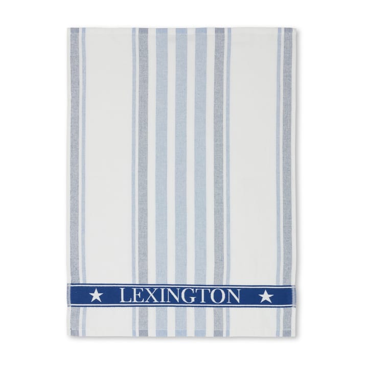 Striped Cotton Terry kitchen towel 50x70 cm - White-blue - Lexington
