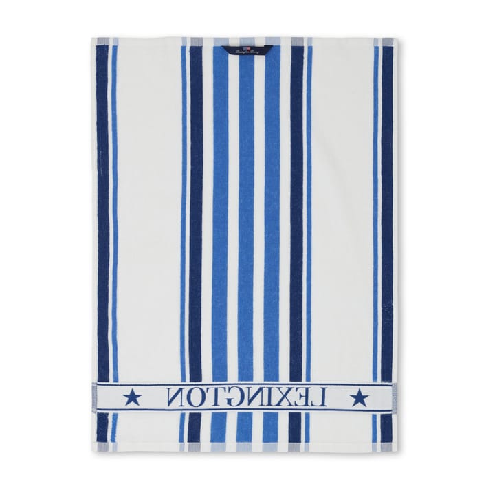 Striped Cotton Terry kitchen towel 50x70 cm - White-blue - Lexington