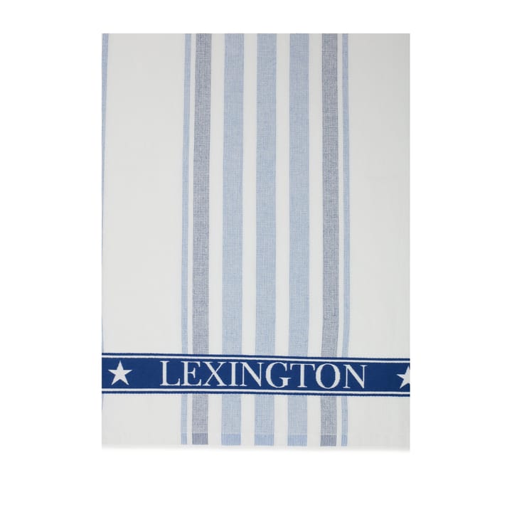 Striped Cotton Terry kitchen towel 50x70 cm - White-blue - Lexington