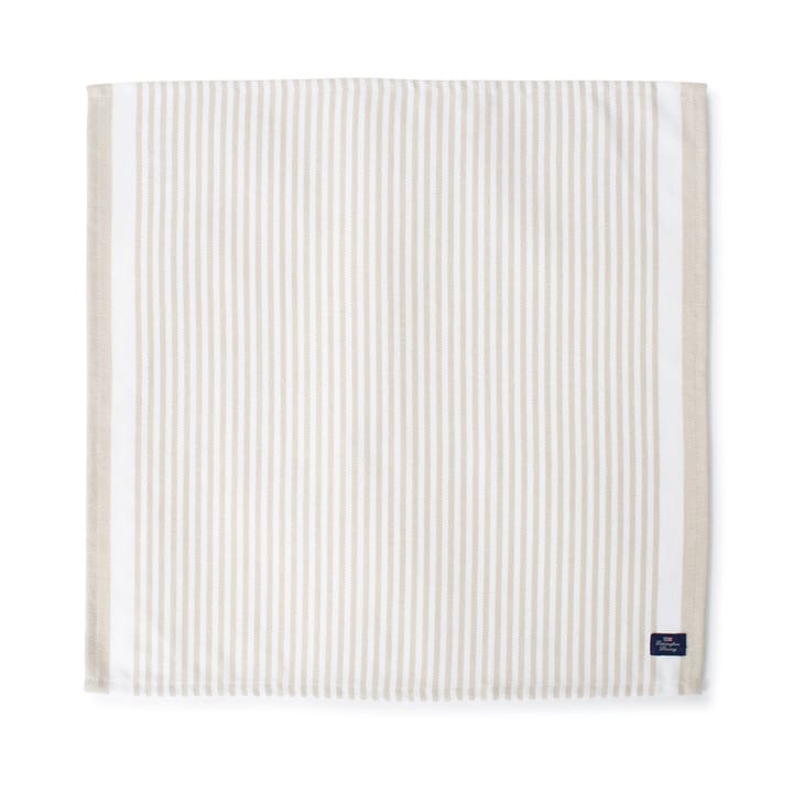 Striped Cotton Twill napkin 50x50 cm - light beige-white - Lexington