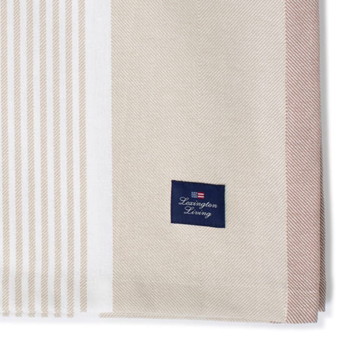 Striped Cotton Twill tablecloth 150x250 cm - light beige-multi - Lexington