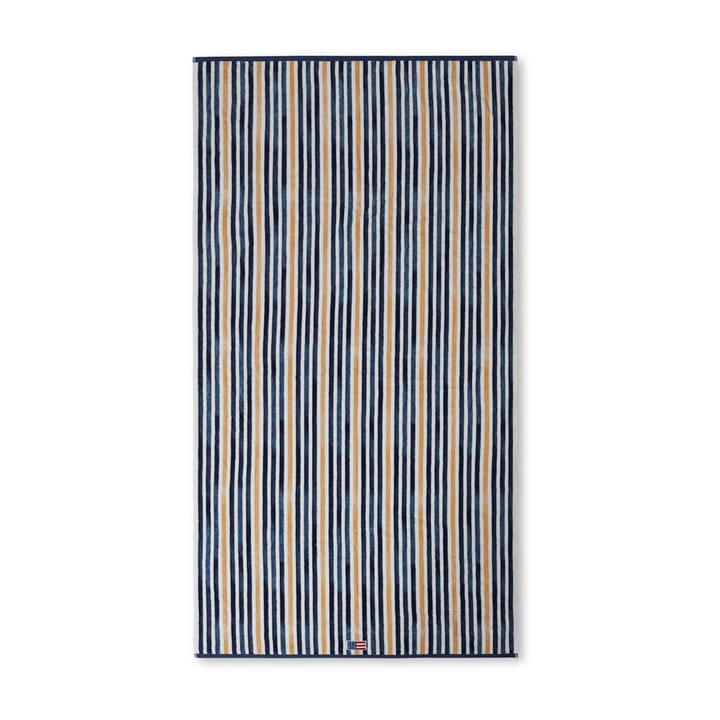 Striped Cotton Velour bath towel 100x180 cm, Blue-white-oat Lexington