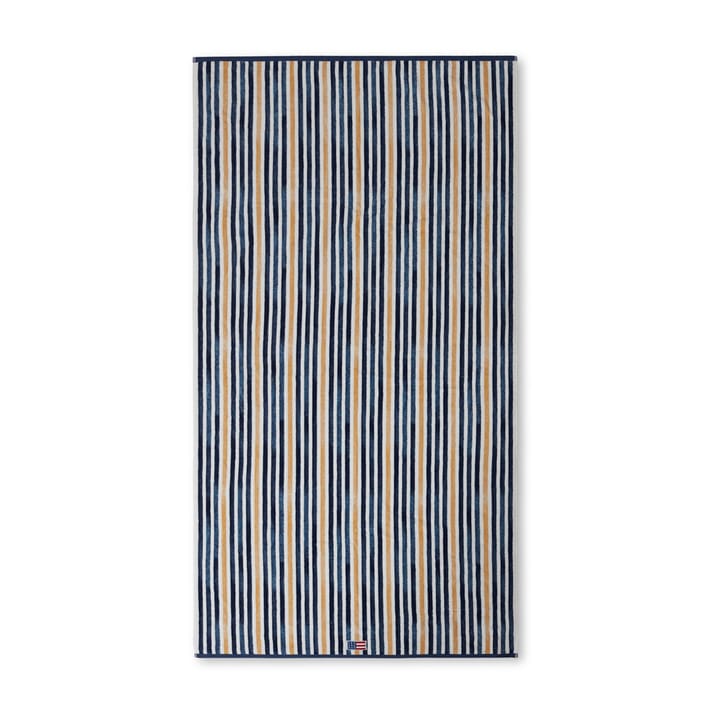 Striped Cotton Velour bath towel 100x180 cm - Blue-white-oat - Lexington