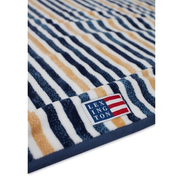 Striped Cotton Velour bath towel 100x180 cm - Blue-white-oat - Lexington