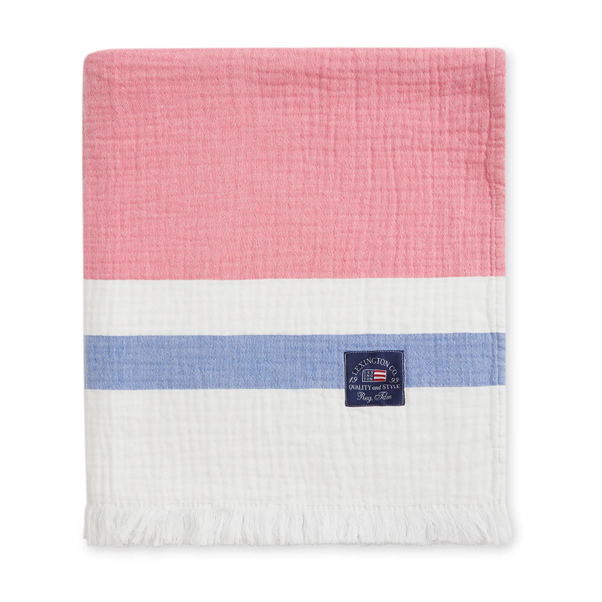 Striped cotton waffle throw 130x170 cm, Multi Lexington