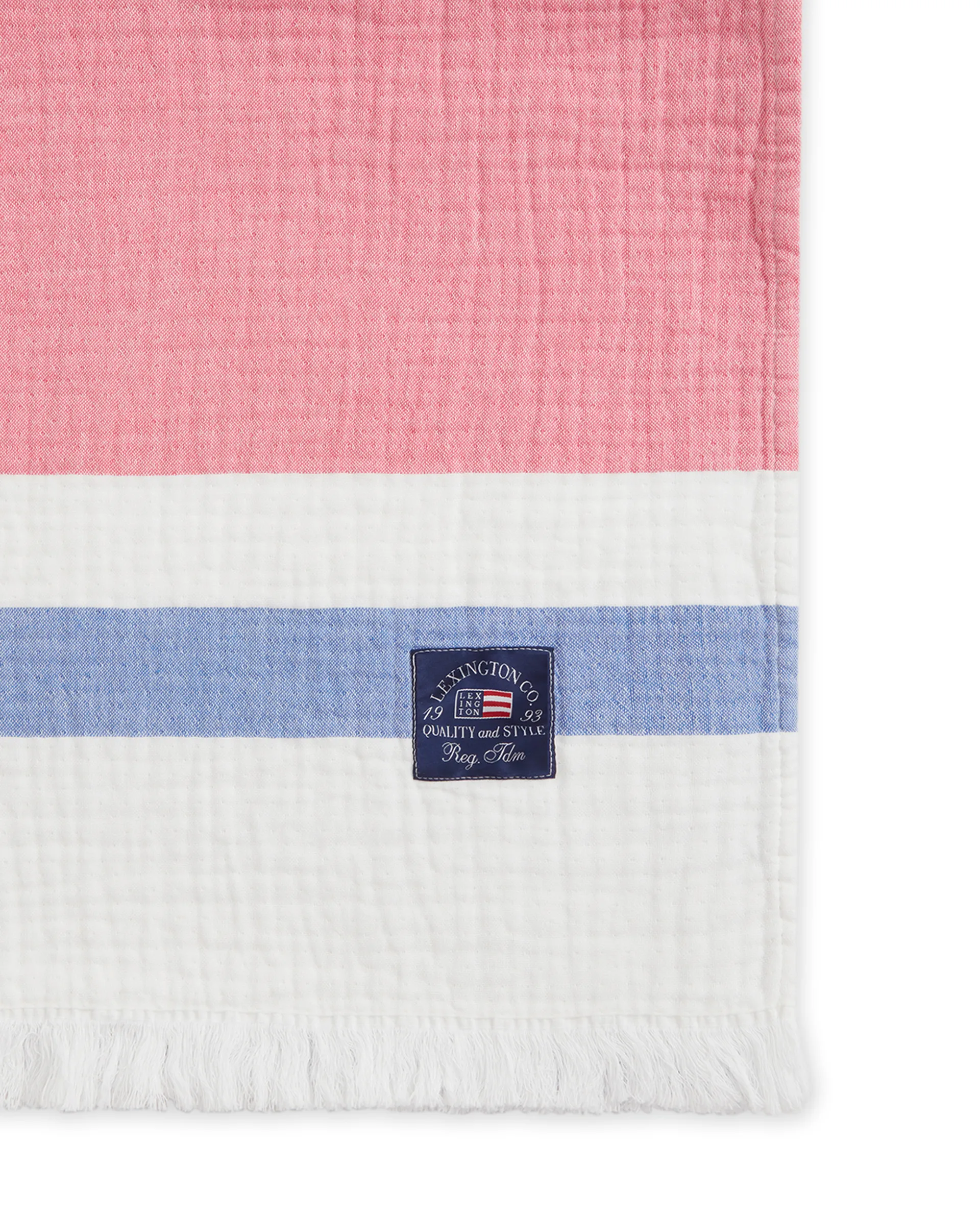 Striped cotton waffle throw 130x170 cm, Multi Lexington