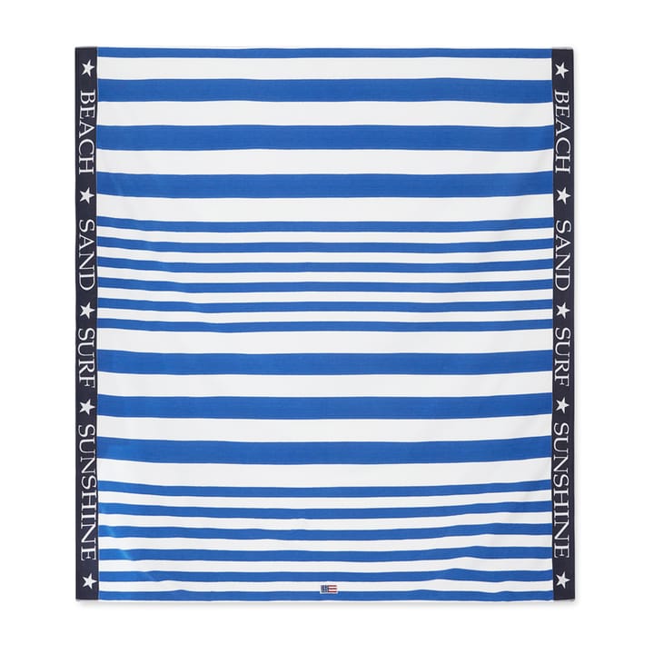 Striped Family beach towel 200x180 cm - Blue-white - Lexington