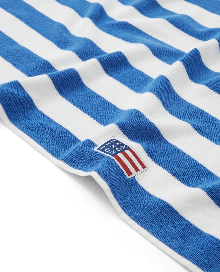 Striped Family beach towel 200x180 cm - Blue-white - Lexington