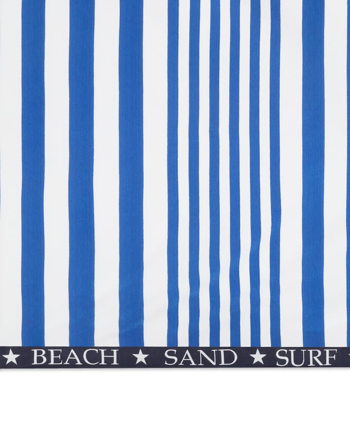 Striped Family beach towel 200x180 cm - Blue-white - Lexington