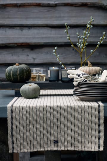 Striped Jute Cotton table runner 50x250 cm - Beige-dark Grey - Lexington