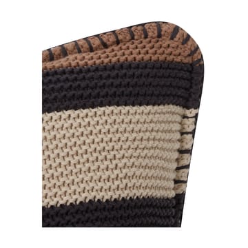 Striped Knitted Cotton cushion cover 50x50 cm - Brown-dark grey-light beige - Lexington