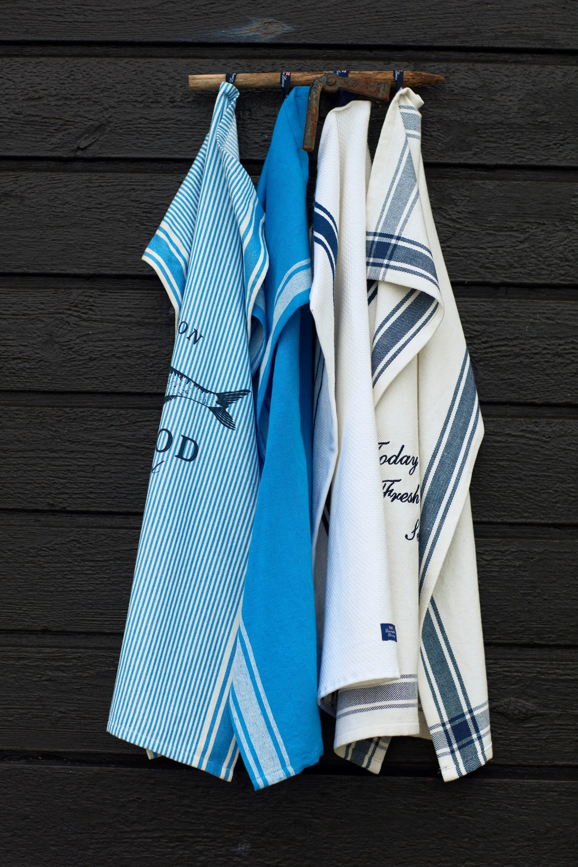 Striped Linen Cotton kitchen towel 50x70 cm, Blue-white Lexington