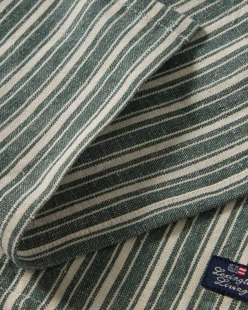 Striped linen napkins - Green-light beige, 50x50 cm - Lexington