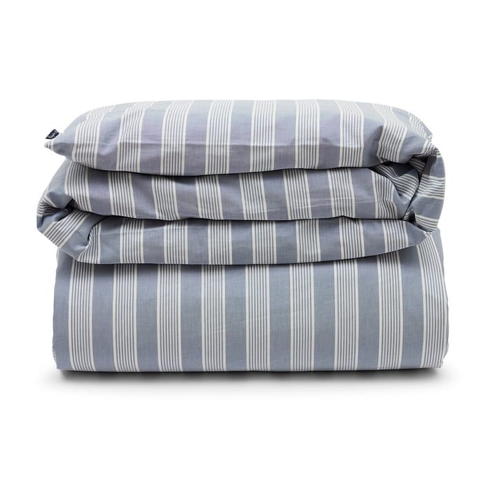 Striped Lyocell Cotton duvet cover 150x210 cm - Blue-white - Lexington