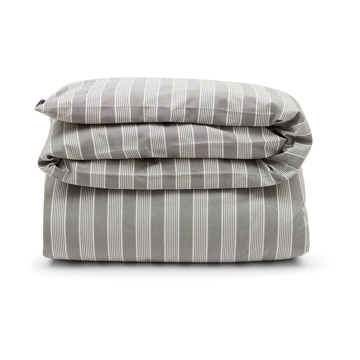 Striped Lyocell Cotton duvet cover 150x210 cm - Grey-white - Lexington