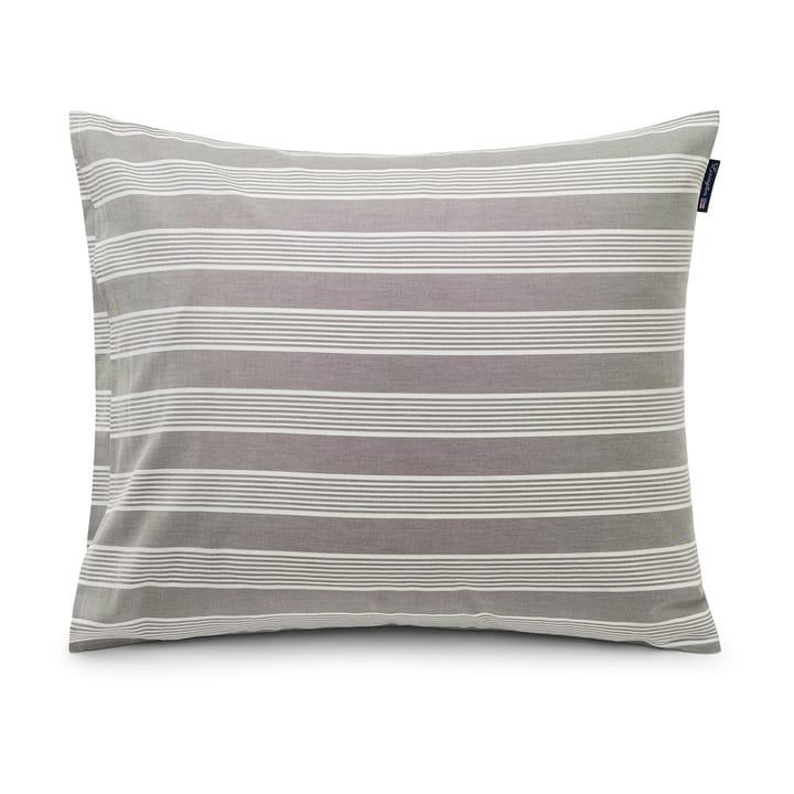 Striped Lyocell Cotton pillowcase 50x60 cm - Grey-white - Lexington