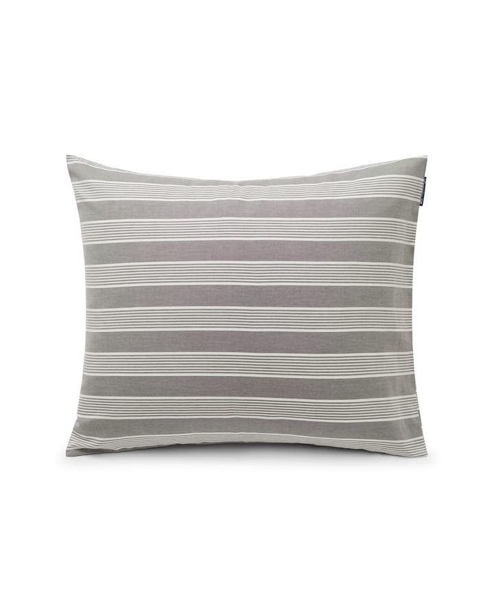 Striped Lyocell Cotton pillowcase 50x60 cm - Grey-white - Lexington