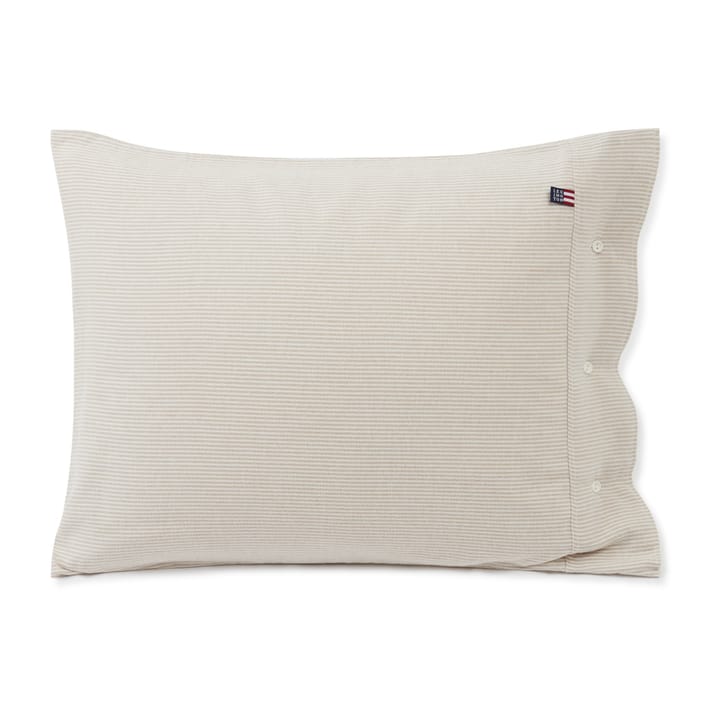 Striped Organic Cotton Flannel pillowcase 50x60 cm - Beige-off white - Lexington