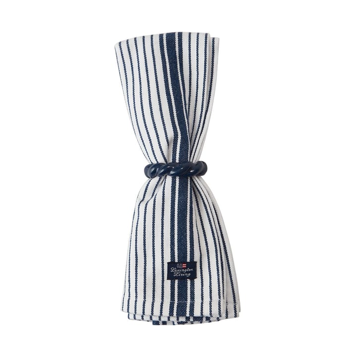 Striped Organic Cotton napkin 50x50 cm, Navy Lexington