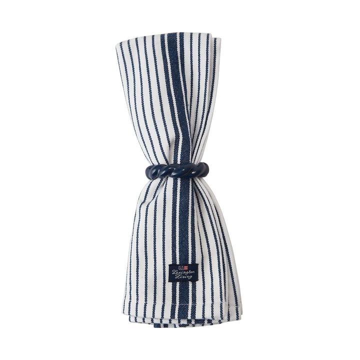 Striped Organic Cotton napkin 50x50 cm - Navy - Lexington