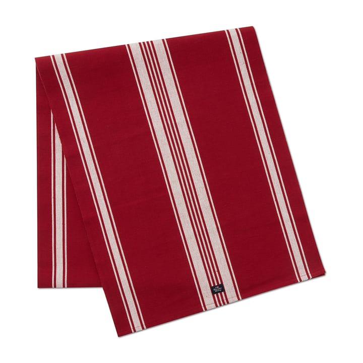 Striped Organic Cotton Rib table runner 50x250 cm - Red-white - Lexington