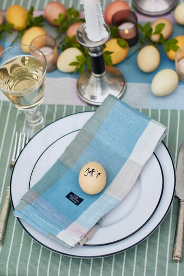 Striped Organic Cotton Rips placemat 50x250 cm - Green-white - Lexington