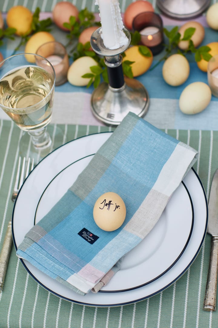 Striped Organic Cotton Rips placemat 50x250 cm, Green-white Lexington