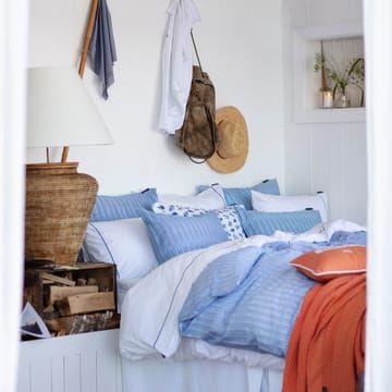 Striped Organic Cotton Sateen pillowcase 50x60 cm - Blue-white - Lexington