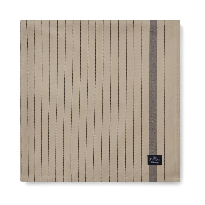 Striped Organic Cotton table cloth 150x250 cm - Beige-dark grey - Lexington