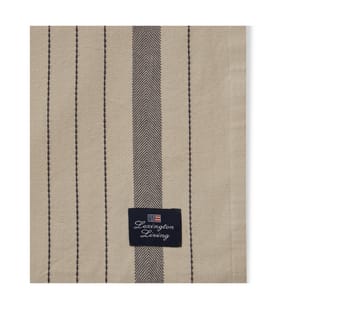 Striped Organic Cotton tablecloth 150x250 cm - Beige-dark grey - Lexington