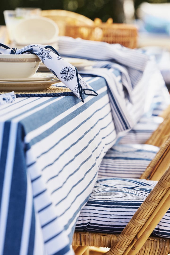 Striped Organic Cotton tablecloth 150x250 cm - Navy - Lexington