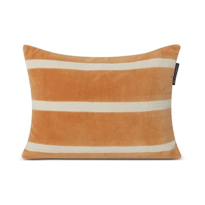 Striped Organic Cotton Velvet cushion 30x40 cm - Mustard-light beige - Lexington